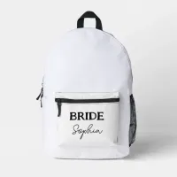 Bachelorette Party Bride Name Black And White Printed Backpack