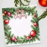 Festive Pine Garland Christmas Greetings Notepad