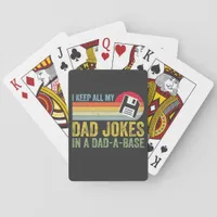 Funny Dad Jokes "Dad-a-base" Black Poker Cards