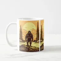 Bigfoot Sasquatch Retro Art Coffee Mug