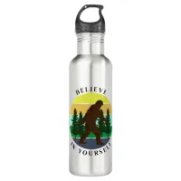 Believe in Yourself | Vintage Sunset Bigfoot   Stainless Steel Water Bottle