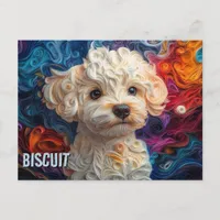 Bichon Frise Paper Quilling Art Portrait Postcard