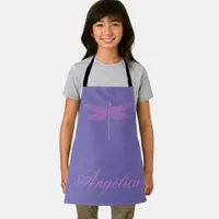 Pink and Purple Fantasy Dragonfly  Personalize Apron