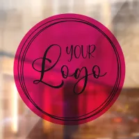 Hot Pink Circle for Your Business Logo Window Cling