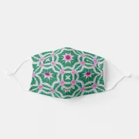 Green White & Pink Moroccan Geometric Pattern Adult Cloth Face Mask