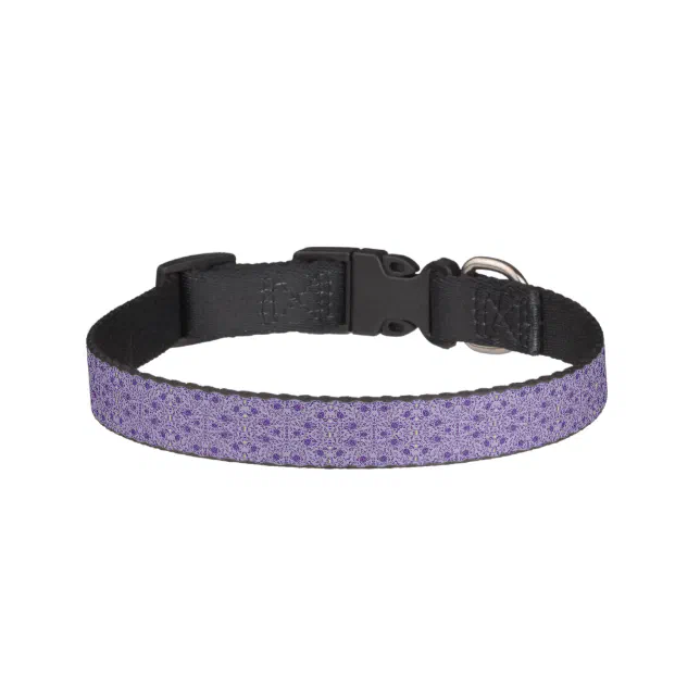 Elegant Flowery Purple Damask Pet Collar