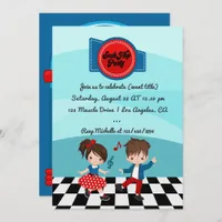 4th July Sock Hop Party Invitation