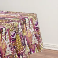 Magenta Gold Christmas Pattern#25 ID1009 Tablecloth