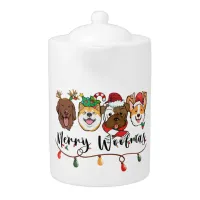 Merry Woofmas Typography Teapot