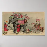 Circus Elephants and Horses Poster