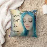 Ethereal Fantasy Art | Beautiful Blue Fairy  Throw Pillow