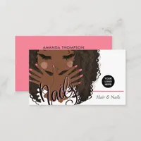 African American Hair and Nails Beauty Salon Busin Business Card