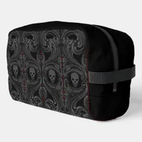 Goth Gray Ornament with Skull  Dopp Kit