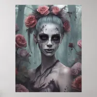 Zombie Girl in the Roses  Poster