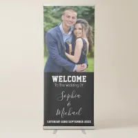 Welcome To The Newlyweds Mr & Mrs Elegant Wedding Retractable Banner