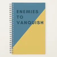 Enemies to Vanquish Funny Blue & Yellow Modern  Notebook