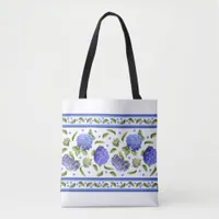 Blue Hydrangea Flowers Botanical Art Tote Bag