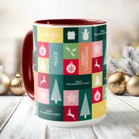 Christmas Happy Holidays Modern Family Name Mug