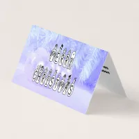 Merry Christmas Snow People Font, Blue Tint Snow