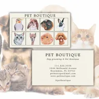 Pet Boutique Watercolor Animals  Business Card