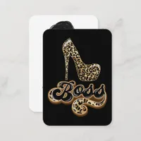 Black and Gold Leopard Boss Lady Business Card