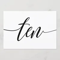 Wedding Table Numbers - Luxe Typography - Black 10