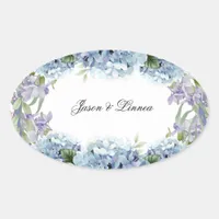 Forget-Me-Not Flowers Watercolor Elegant Oval Sticker