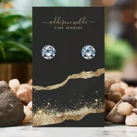 Black And Gold Glitter Jewelry Earring Display Business Card