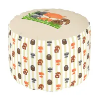 Woodland Creatures Tan Baby Boy Pouf