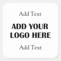Add your Business Logo and Info  Square Sticker