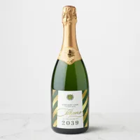 Green School College University Graduation Day Sparkling Wine Label