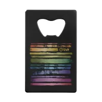 Equality Love Rainbow Brush Strokes LGBTQ ID656 Credit Card Bottle Opener