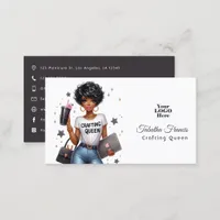 African American Crafting Queen Empowerment Design Business Card