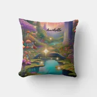 Psychedelic Mushroom Fantasy Throw Pillow