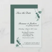 Pastel Sage Green Eucalyptus Wedding Save The Date