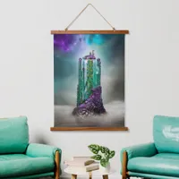 Cosmic Gemstone and Glass \|/ Universe AI Art Hanging Tapestry