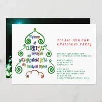 Magic of Christmas Typography in Tree Shape, ZPR Invitation