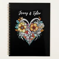 Personalized Floral Heart Romantic Planner