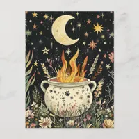 The Witchs Cauldron with Flames Postcard