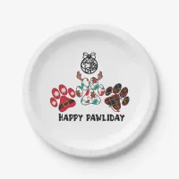 Happy Pawliday - Christmas Holiday Paper Plate