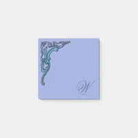 Romantic Pastel Steampunk Goth Monogrammed Post-it Notes