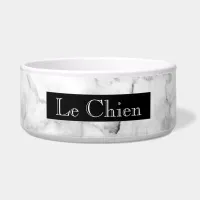 Faux Black White and Gray Marble | Le Chien Bowl