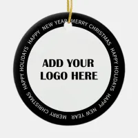 Business Logo and Information Customer  Ceramic Ornament