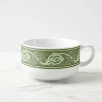 Celtic Knotwork Fish in Green Soup Mug