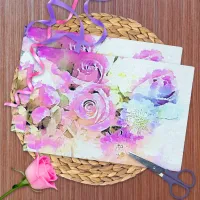 Artistic Pastel Watercolor Floral Spring Bouquet