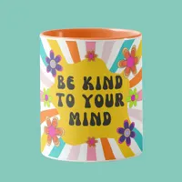 "Be Kind to Your Mind" Colorful Retro Mug