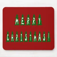 Merry Christmas Tree Font Mouse Pad