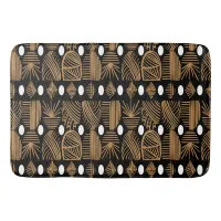 Caribbean Tribal Mudcloth: Black, White, Gold Bath Mat