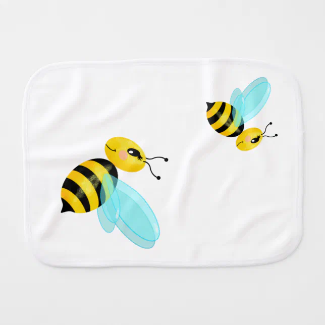 happy bee baby burp cloth