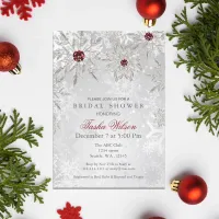 Silver Red Crystal Snowflakes Winter Bridal Shower Invitation